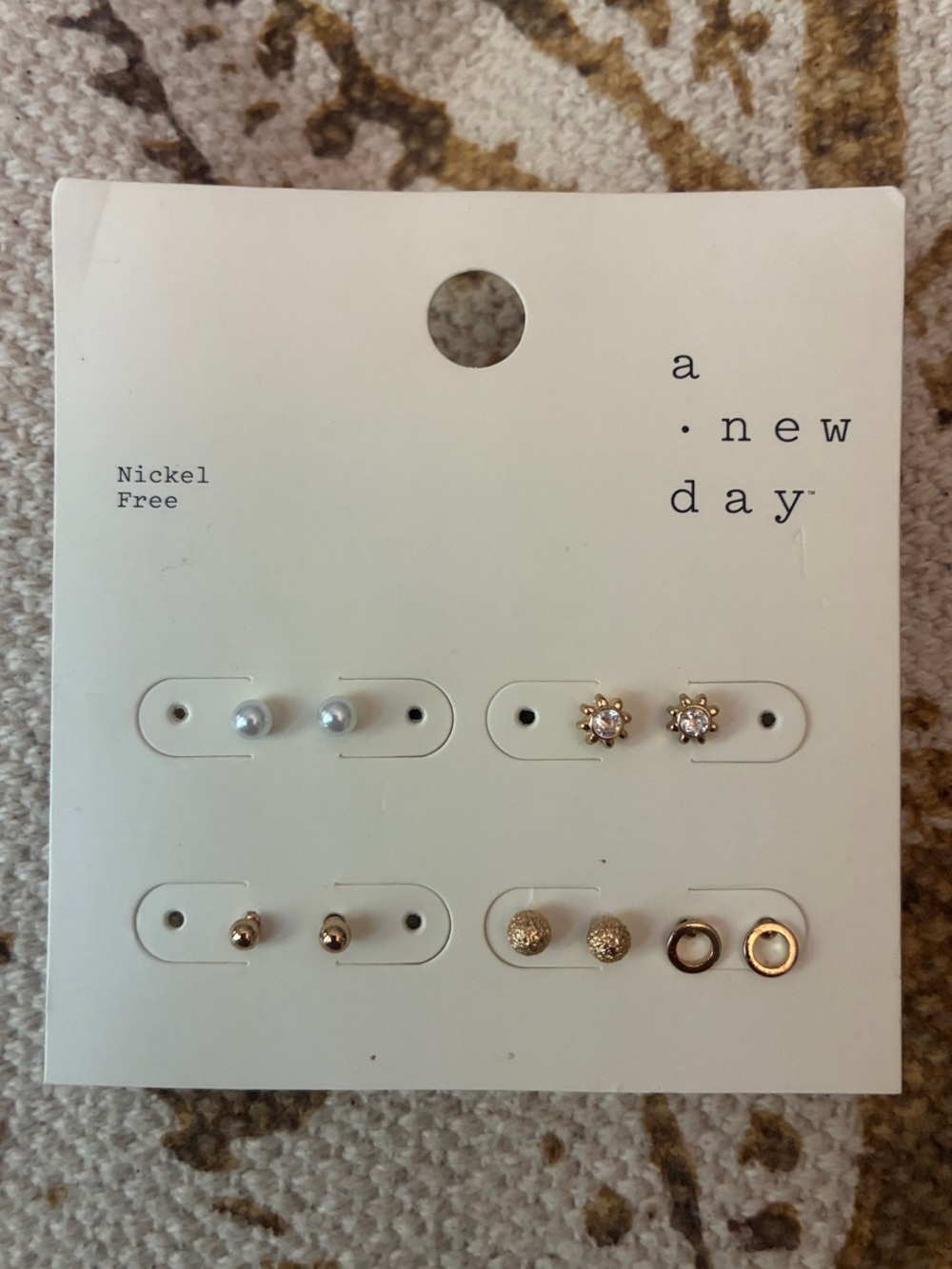 A New Day Gold Stud Earrings - Partial Set (5 Pairs)